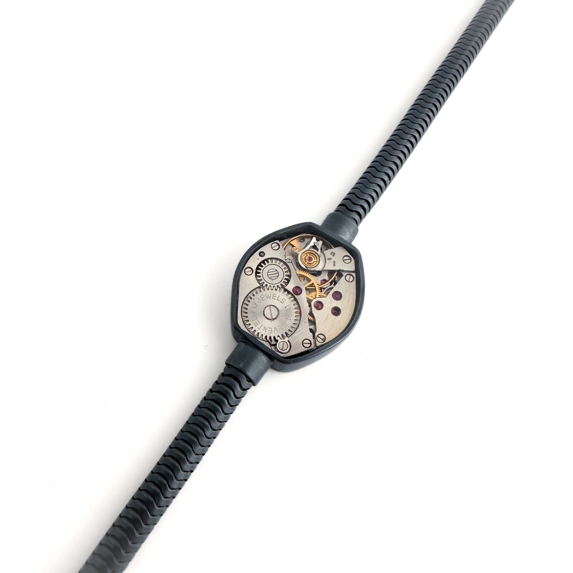 Armband zilver (925) met mechanisch uurwerk - Afbeelding 2