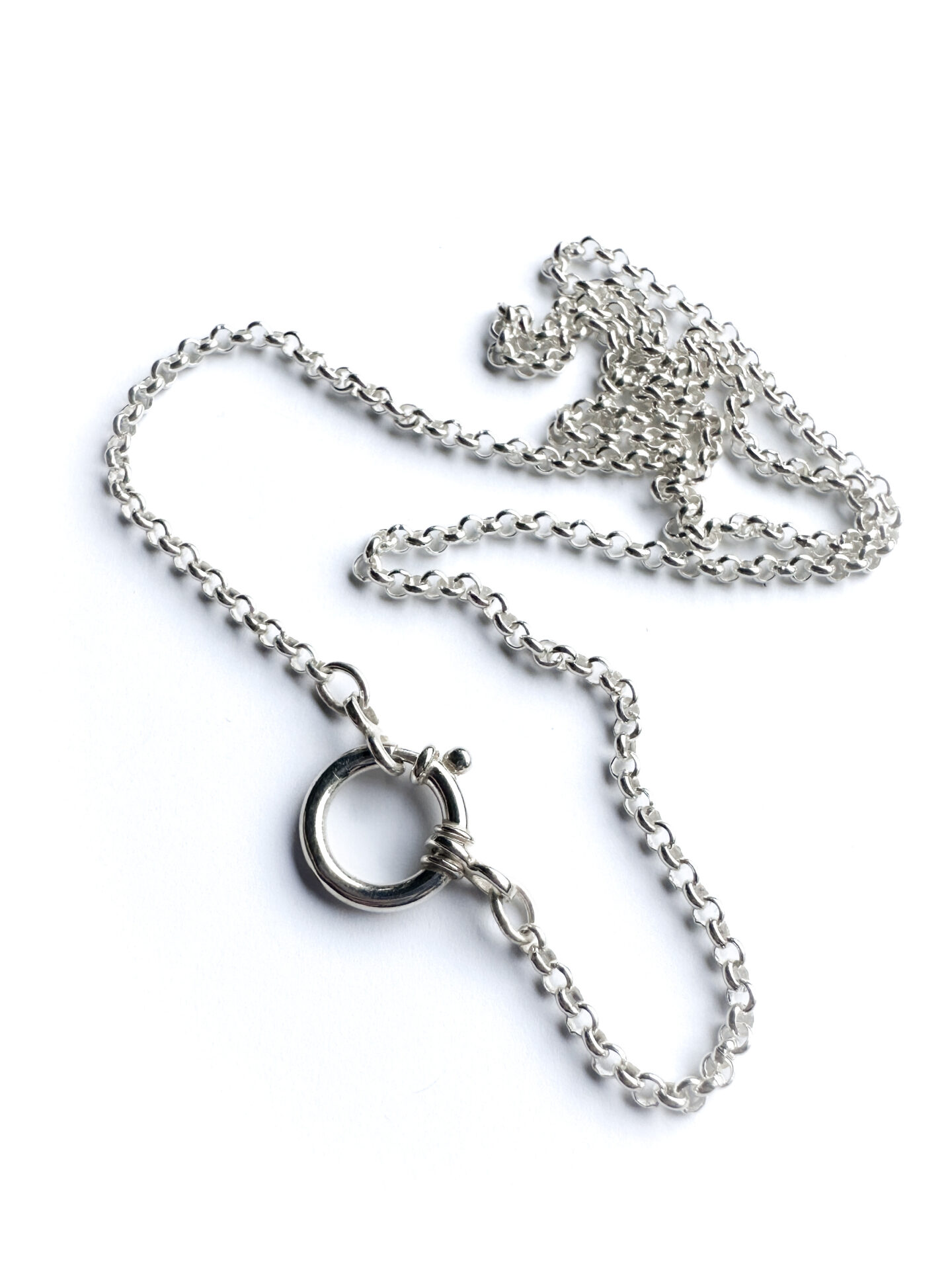 Necklace silver (925) Jasseron with big clasp - Image 2